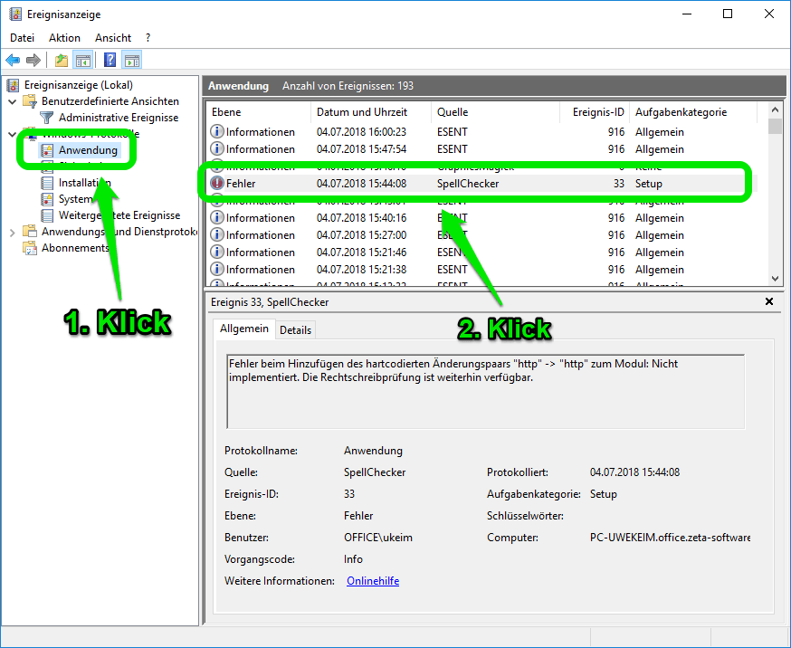 Hauptfenster der Windows-11-Ereignisanzeige Bildschirmfoto des Hauptfensters der Ereignisanzeige von Windows 11